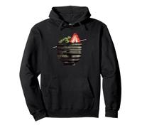 Pop Art Food Strawberry Dessert Black Red Kitchen Pullover Hoodie