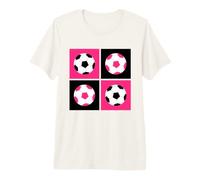 Pop Art Football in Pink and Black Premium T-Shirt
