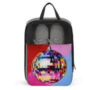 Pop Art Funky Colors Disco Ball Shoe Bag for Travel Daily Use Anti-dust Storage Carrier Golf Shoe Pouch