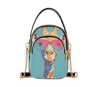 Pop Art Giraffe Turquoise trendy small cross body purse with multi pockets handbag essentials for women