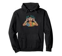 Pop Art Girl Surprised Expression Colorful Afro Hair Pullover Hoodie