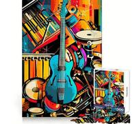 Pop Art Instruments 1000 Piece Jigsaw Puzzle for Adults Smart Reason Toy Home Enjoy Sharp Edge Santa Wish Item (38x26cm)
