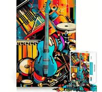 Pop Art Instruments 1000 Piece Jigsaw Puzzles for Teenagers Memory Boost Home Leisure Image Assembly Lovely Gift (50x75cm)