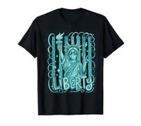 Pop Art Lady Liberty Patriotic Freedom Graphic T-Shirt