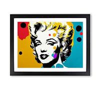 Pop Art Marilyn Monroe Abstract Framed Wall Art Print A2 Black