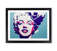 Pop Art Marilyn Monroe Abstract Framed Wall Art Print A2 Black