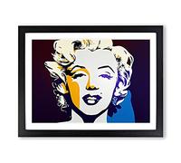 Pop Art Marilyn Monroe Abstract Framed Wall Art Print A2 Black