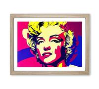 Pop Art Marilyn Monroe Abstract Framed Wall Art Print A2 Oak