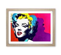 Pop Art Marilyn Monroe Abstract Framed Wall Art Print A2 Oak