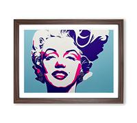 Pop Art Marilyn Monroe Abstract Framed Wall Art Print A2 Walnut