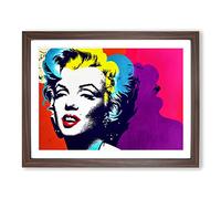 Pop Art Marilyn Monroe Abstract Framed Wall Art Print A2 Walnut