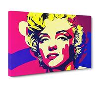 Pop Art Marilyn Monroe Vol.3 Abstract Canvas Wall Art Print Ready to Hang, Framed Picture for Living Room Bedroom Home Office Décor, 30x20 Inch (76x50 cm)