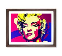 Pop Art Marilyn Monroe Vol.3 Abstract Framed Print | A3 Walnut Framed Wall Art | Ready to Hang | Pop Art Fantasy Picture | Living Room Bedroom Lounge Office