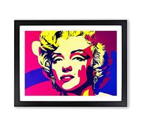 Pop Art Marilyn Monroe Vol.3 Abstract Framed Print | A4 Black Framed Wall Art | Ready to Hang | Pop Art Fantasy Picture | Living Room Bedroom Lounge Office