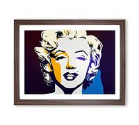 Pop Art Marilyn Monroe Vol.5 Abstract Framed Print | A4 Walnut Framed Wall Art | Ready to Hang | Pop Art Fantasy Picture | Living Room Bedroom Lounge Office