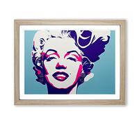 Pop Art Marilyn Monroe Vol.6 Abstract Framed Print | A2 Oak Framed Wall Art | Ready to Hang | Pop Art Fantasy Picture | Living Room Bedroom Lounge Office