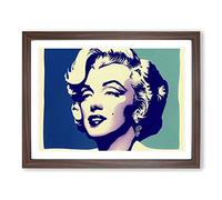 Pop Art Marilyn Monroe Vol.7 Abstract Framed Print | A4 Walnut Framed Wall Art | Ready to Hang | Pop Art Fantasy Picture | Living Room Bedroom Lounge Office