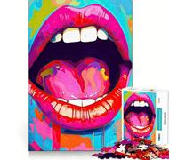 Pop Art Mouth 1000 Piece Jigsaw Puzzles for Teenagers Jigsaw Think Game Calm Mind Quality Edge (50x75cm)