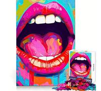Pop Art Mouth Jigsaws 1000 Pieces for Adults Cognitive Toy Together Fun Image Assembly Art Collection Piece (38x26cm)