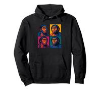 Pop Art Neanderthal Funny Prehistoric Caveman Anthropology Pullover Hoodie
