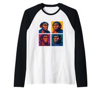 Pop Art Neanderthal Funny Prehistoric Caveman Anthropology Raglan Baseball Tee