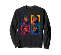 Pop Art Neanderthal Funny Prehistoric Caveman Anthropology Sweatshirt