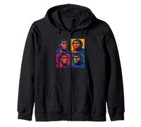 Pop Art Neanderthal Funny Prehistoric Caveman Anthropology Zip Hoodie