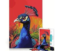 Pop Art Peacock in Andy Warhol Style 1000 Piece Jigsaw Puzzles for Adults Mind Skill Toy Casual Relax Design Assembly Art Collection Piece (50x75cm)