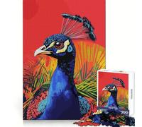 Pop Art Peacock in Andy Warhol Style 1000 Pieces Jigsaw Puzzles for Teenagers Improve Memory Mental Relax Sharp Edge Creative Gift (38x52cm)