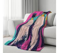 Pop Art Penguin Fleece Throw Blanket for Sofa, Soft Cozy Colorful Animal Plush Blanket for Bed, Warm Flannel Abstract Art Bedding Blankets for Adults and Kids 70x100 cm