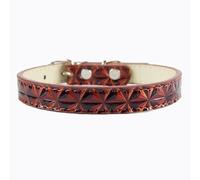 Pop Art Products Diamond Pattern Dog Collar - Small - Brown