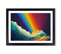 Pop Art Rainbow Vol.1 Abstract Framed Print | A3 Black Framed Wall Art | Ready to Hang | Pop Art Fantasy Picture | Living Room Bedroom Lounge Office