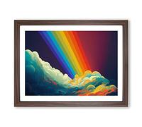 Pop Art Rainbow Vol.1 Abstract Framed Print | A4 Walnut Framed Wall Art | Ready to Hang | Pop Art Fantasy Picture | Living Room Bedroom Lounge Office