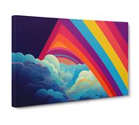 Pop Art Rainbow Vol.2 Abstract Canvas Wall Art Print Ready to Hang, Framed Picture for Living Room Bedroom Home Office Décor, 30x20 Inch (76x50 cm)
