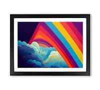 Pop Art Rainbow Vol.2 Abstract Framed Print | A3 Black Framed Wall Art | Ready to Hang | Pop Art Fantasy Picture | Living Room Bedroom Lounge Office