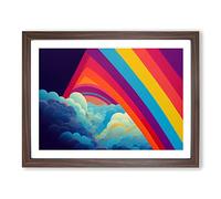 Pop Art Rainbow Vol.2 Abstract Framed Print | A3 Walnut Framed Wall Art | Ready to Hang | Pop Art Fantasy Picture | Living Room Bedroom Lounge Office