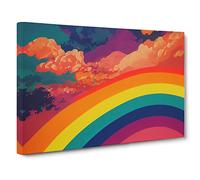 Pop Art Rainbow Vol.3 Abstract Canvas Wall Art Print Ready to Hang, Framed Picture for Living Room Bedroom Home Office Décor, 30x20 Inch (76x50 cm)