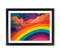 Pop Art Rainbow Vol.3 Abstract Framed Print | A3 Black Framed Wall Art | Ready to Hang | Pop Art Fantasy Picture | Living Room Bedroom Lounge Office
