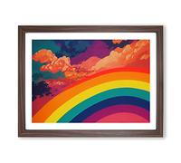 Pop Art Rainbow Vol.3 Abstract Framed Print | A3 Walnut Framed Wall Art | Ready to Hang | Pop Art Fantasy Picture | Living Room Bedroom Lounge Office