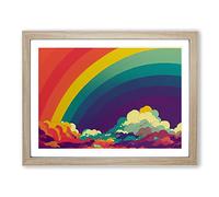 Pop Art Rainbow Vol.4 Abstract Framed Print | A2 Oak Framed Wall Art | Ready to Hang | Pop Art Fantasy Picture | Living Room Bedroom Lounge Office