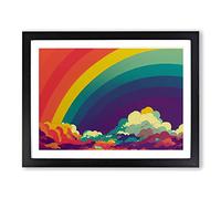 Pop Art Rainbow Vol.4 Abstract Framed Print | A3 Black Framed Wall Art | Ready to Hang | Pop Art Fantasy Picture | Living Room Bedroom Lounge Office