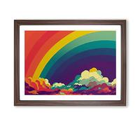 Pop Art Rainbow Vol.4 Abstract H1022 Framed Print for Living Room Bedroom Home Office Décor, Wall Art Picture Ready to Hang, Walnut A4 Frame (34 x 25 cm)
