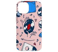 pop art record collector music lover vintage heart 70s disco Case for iPhone 14