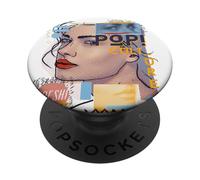 Pop Art Retro 60s Vintage Love Graphic Artist Portrait Women PopSockets Adhesive PopGrip