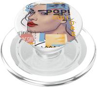 Pop Art Retro 60s Vintage Love Graphic Artist Portrait Women PopSockets PopGrip for MagSafe