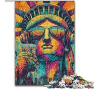 Pop Art Statue of Liberty 1000 Pieces Jigsaw Puzzles For Teens And Adults, Stress Reliever Staycation Kill Time Parent-child Interaction (50x75cm)