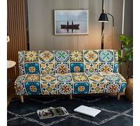 Pop art style Armless Sofa Cover Stretch Futon Covers Full Size with Elastic Bottom Sofa Bed Slipcover for Living Room A