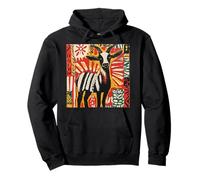 Pop Art Style Folk Art Goat Graphic Pullover Hoodie