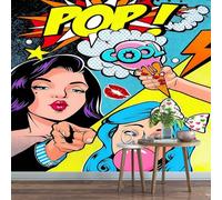 Pop Art Style Wallpaper Mural 274x203cm Colorful Interactive Anime Wallpaper 3D Silk Mural Office Bedroom Living Room Apartment Not Self-Adhesive