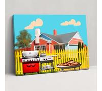 Pop Art Suburban Collage Canvas Print - Harlem, Suburban, Wall Art, Wall Decoration, 18" x 12"
